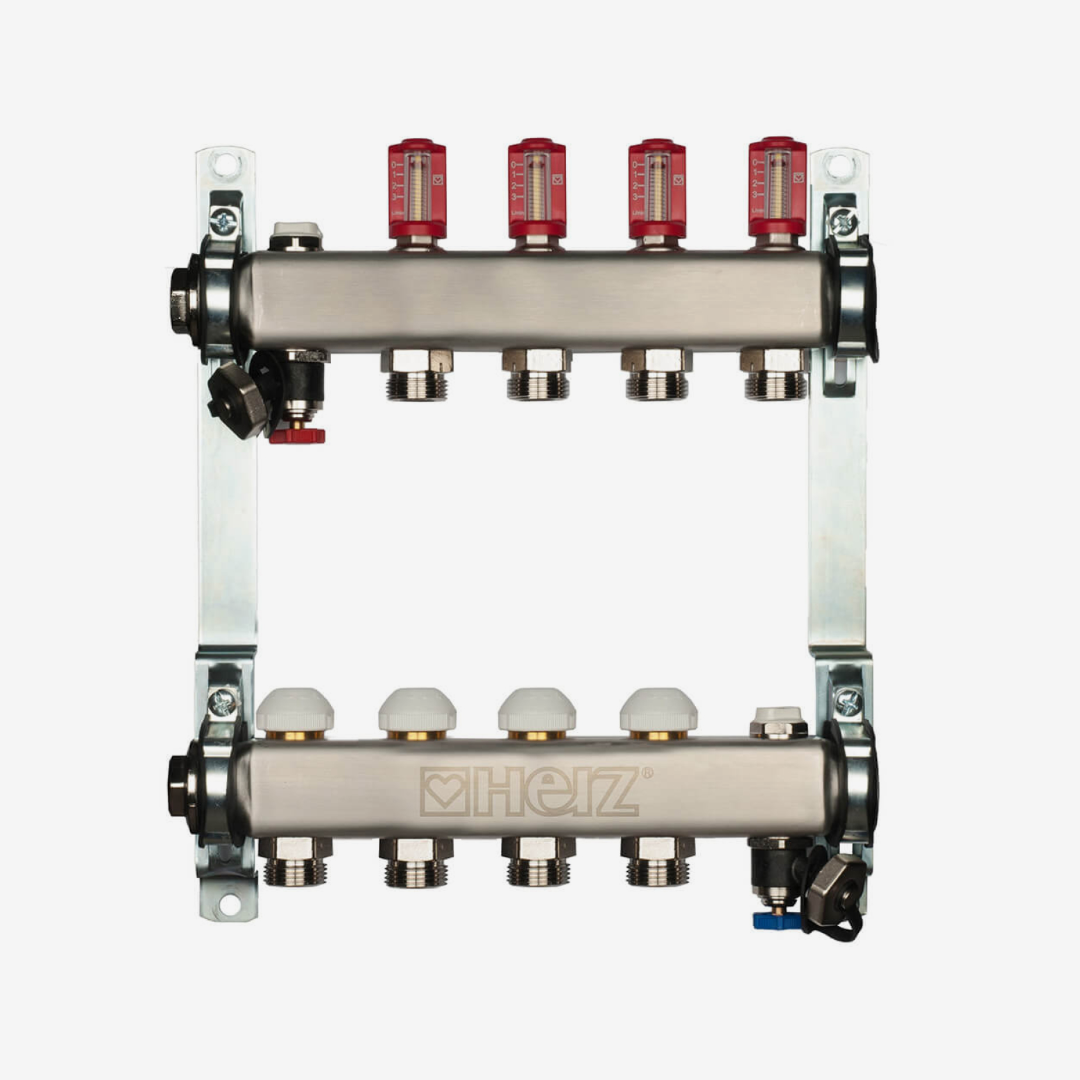Distribuitor din inox pentru instalatii de incalzire prin pardoseala HERZ